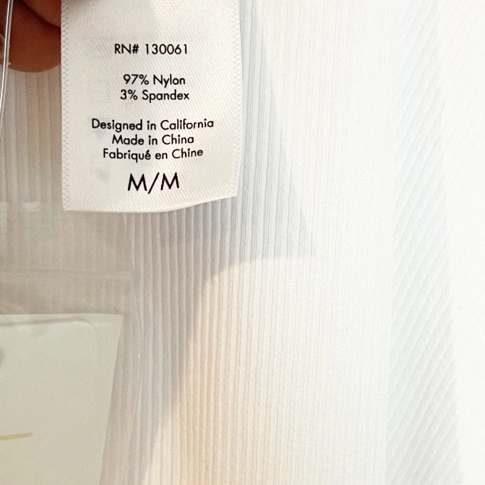 L*space Ribbed Float on One Piece Swimsuit White Size M NWT